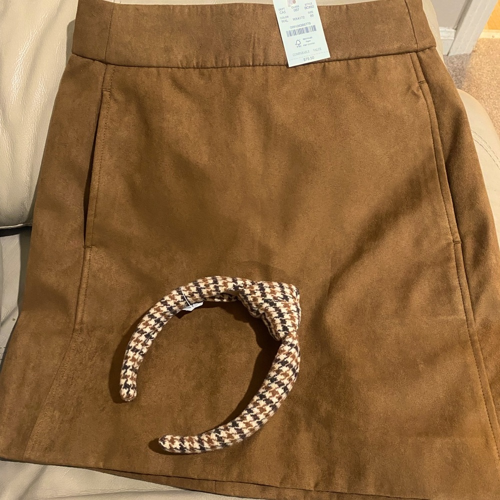 Suede Mini Skirt W/ Headband